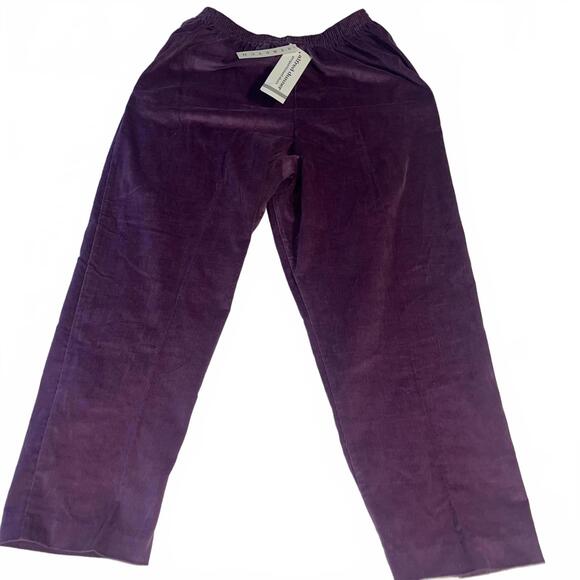 NWT Alfred Dunner $40 Plum Velvet Stretch Lounge Pants Woman's Size 14 New - Picture 4 of 8